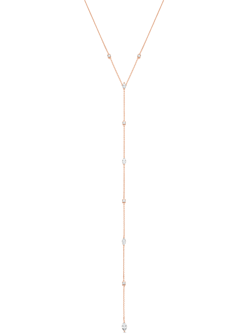 Purity Diamond Lariat Gold Chain Drop Necklace