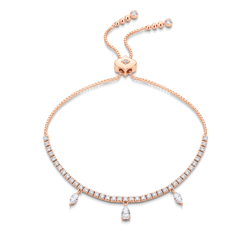 Purity Pear & Marquise Diamond Bolo Bracelet