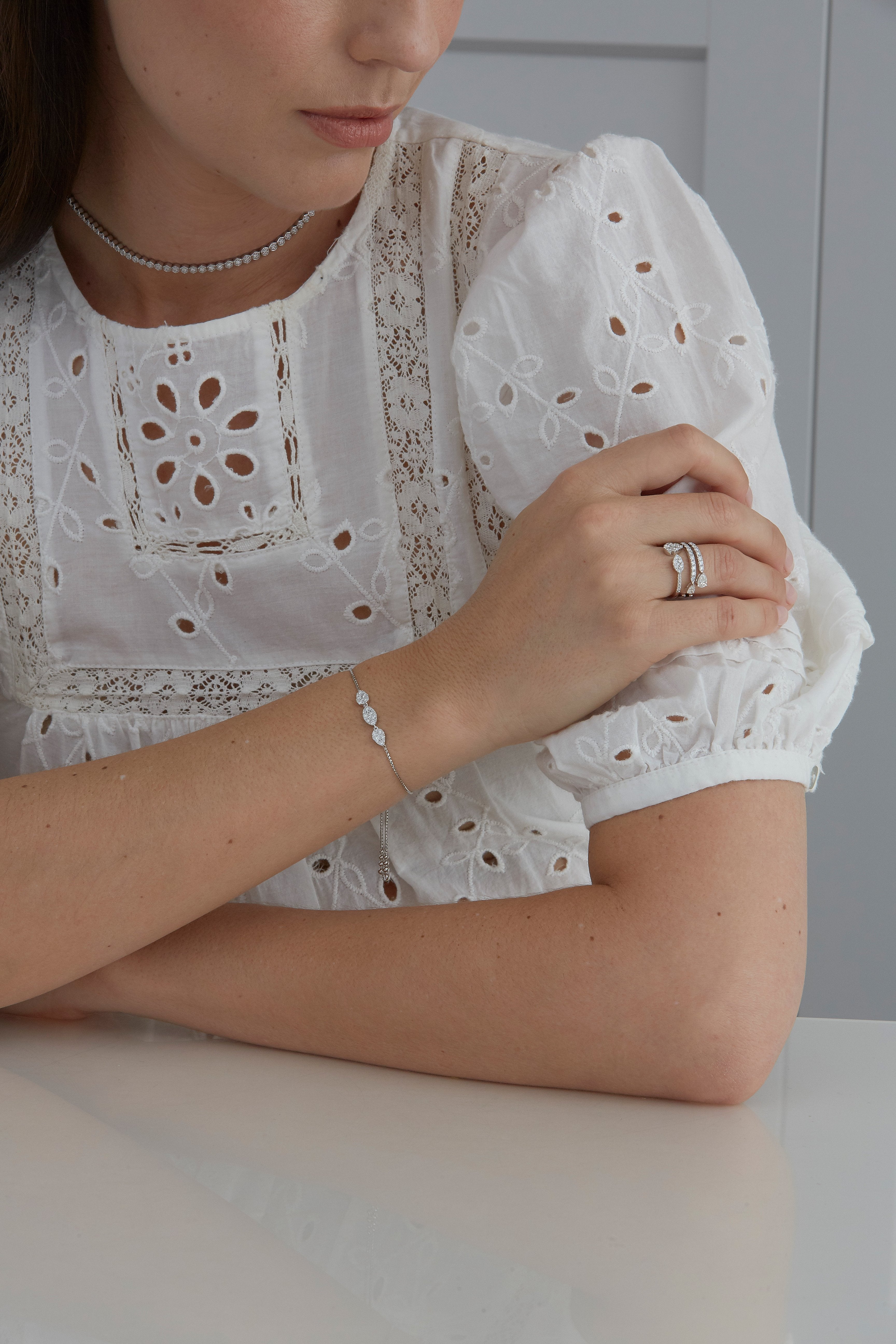 Reverie Marquise & Pear Diamond Bolo Bracelet