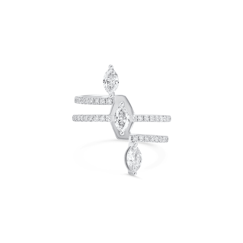 Purity Three Marquise Diamond Ring