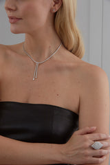 Purity Double Pear Diamond Bolo Necklace