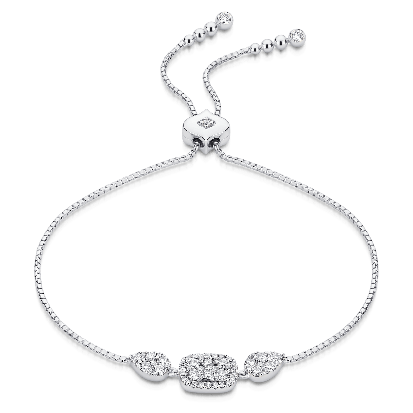 Reverie Cushion & Pear Diamond Bolo Bracelet