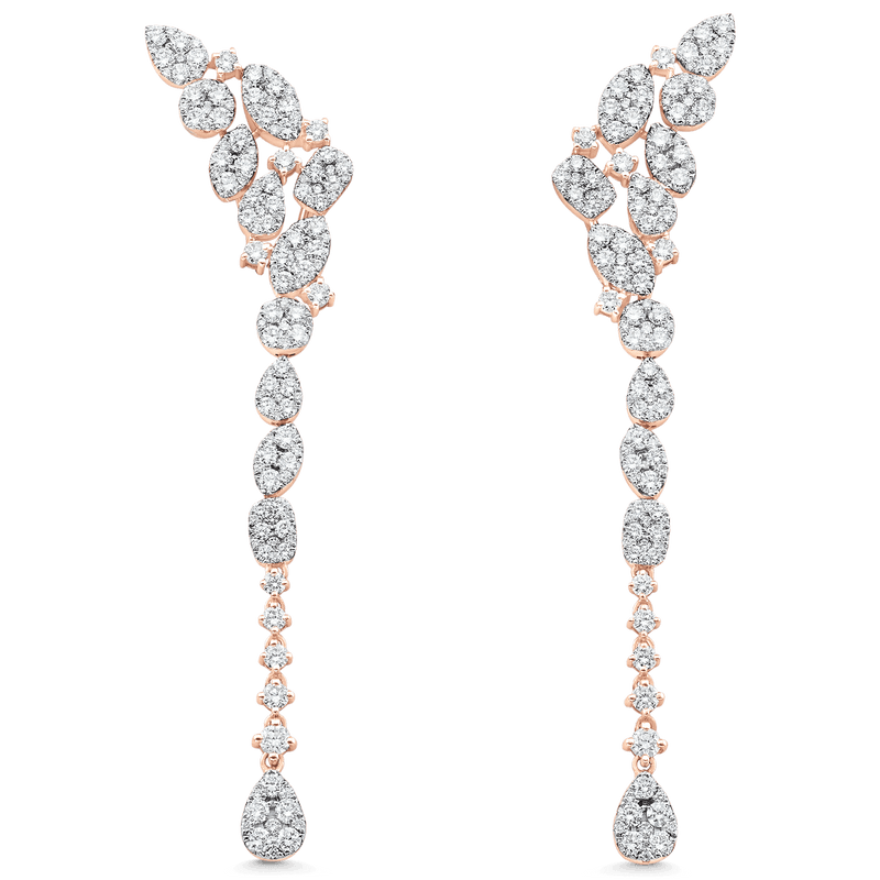 Reverie Couture Cluster Diamond Drop Earrings