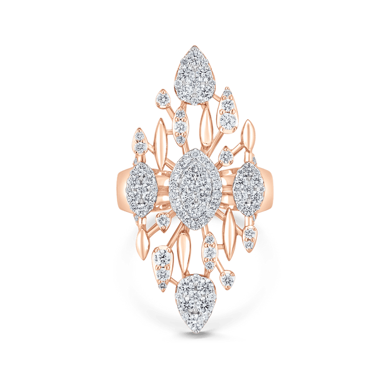 Reverie Couture Pear and Marquisee Vertical Ring