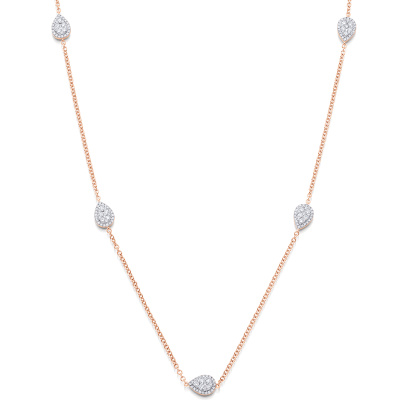 Reverie Pear Diamond Cluster Necklace