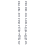 Taj Baguette Vertical Diamond Drop Earrings