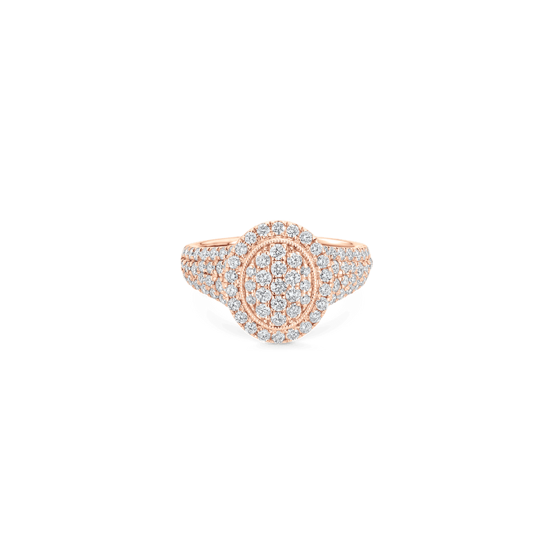 Veena Oval Diamond Pinky Ring