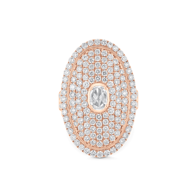 Veena Oval Rose Cut Diamond Ring