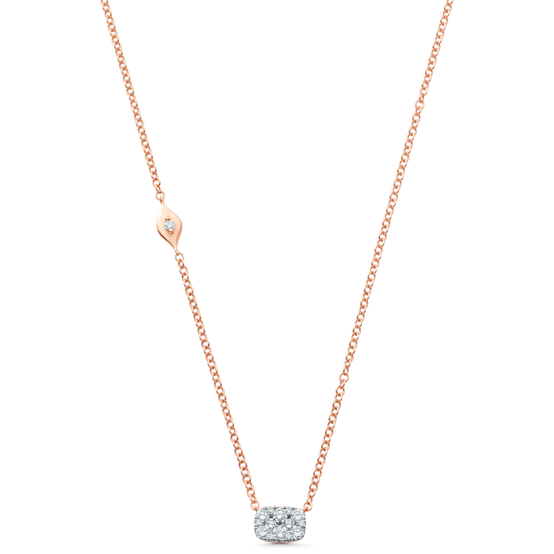 Reverie Cushion Diamond Cluster Necklace
