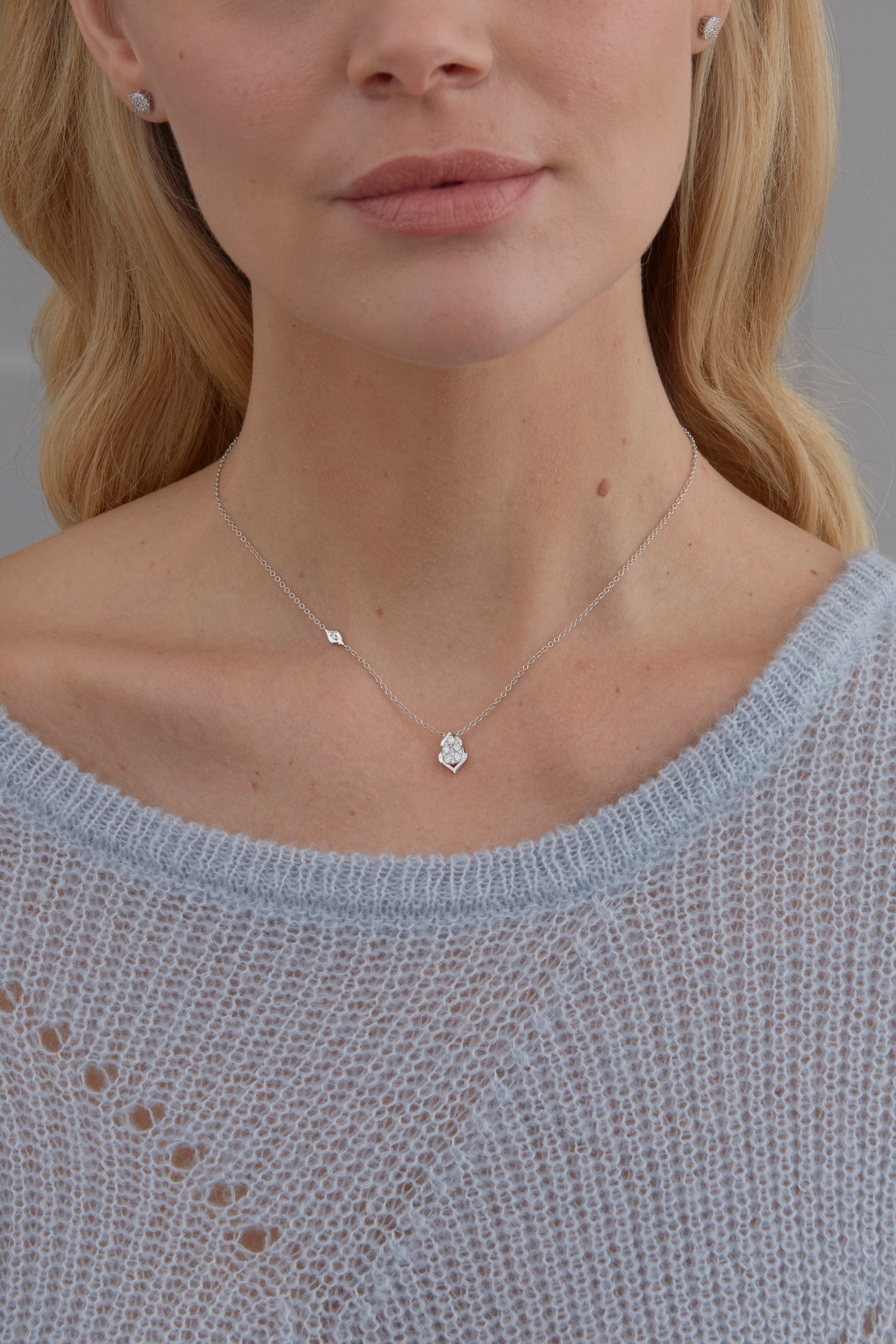 Reverie Pear Diamond Cluster Necklace