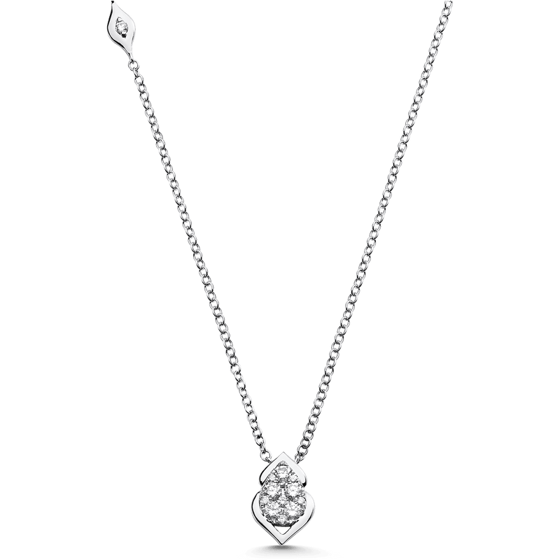 Dan-Yell Sterling Silver Off-Set Pear-Shaped Disc Pendant Necklace with Two  Star-Set Diamonds – Peridot Fine Jewelry