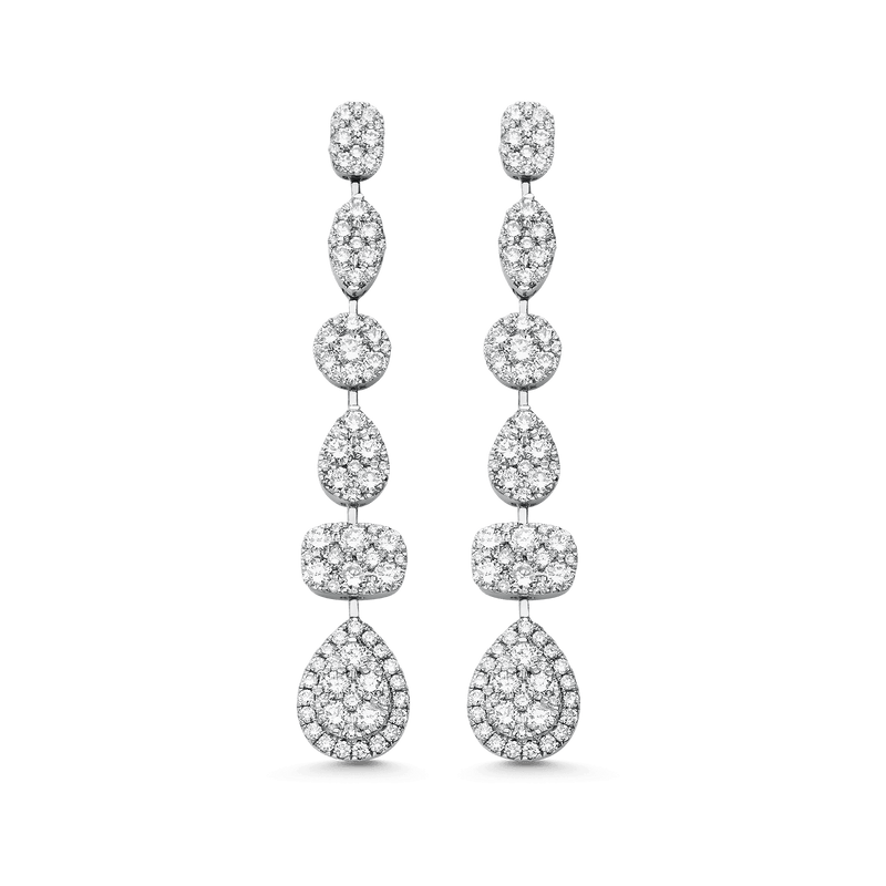 Reverie Six Diamond Cluster Drop Earrings