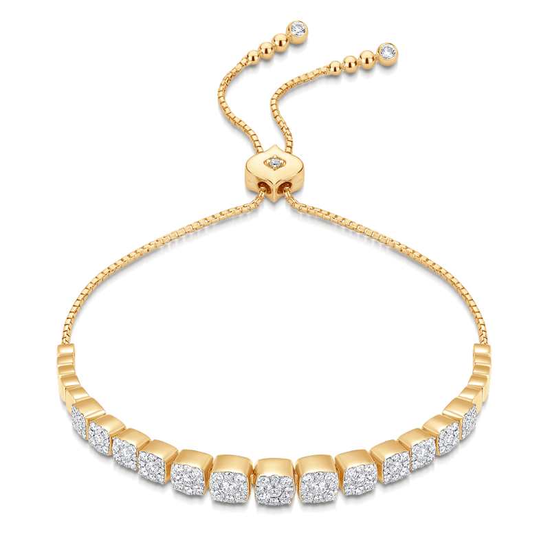 Adira Cushion Cluster Diamond Bolo Bracelet - Sara Weinstock Fine Jewelry