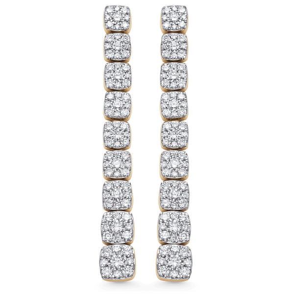 Adira Cushion Diamond Drop Earrings - Sara Weinstock Fine Jewelry