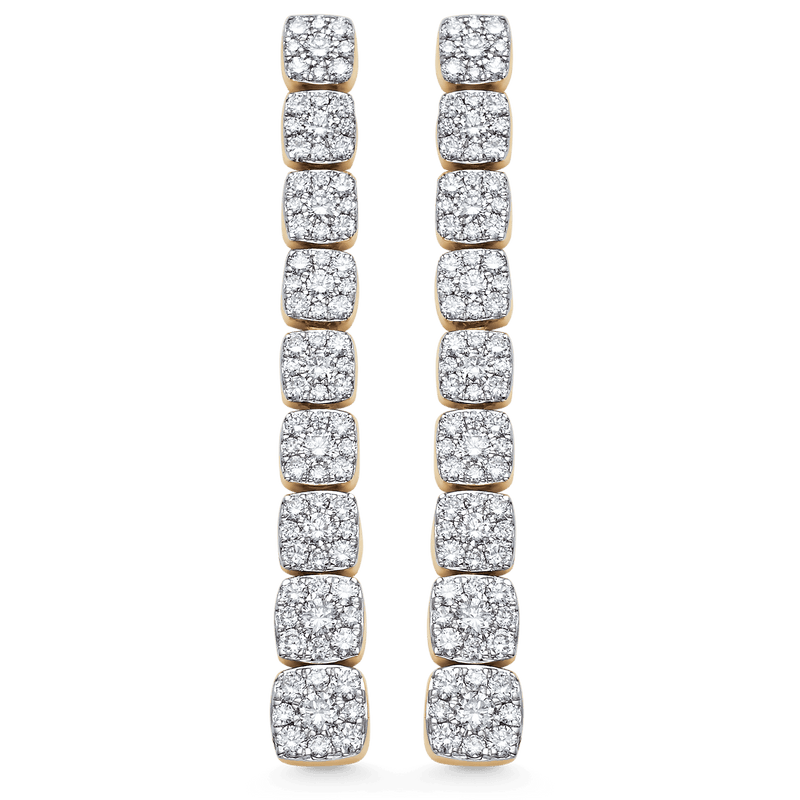 Adira Cushion Diamond Drop Earrings - Sara Weinstock Fine Jewelry