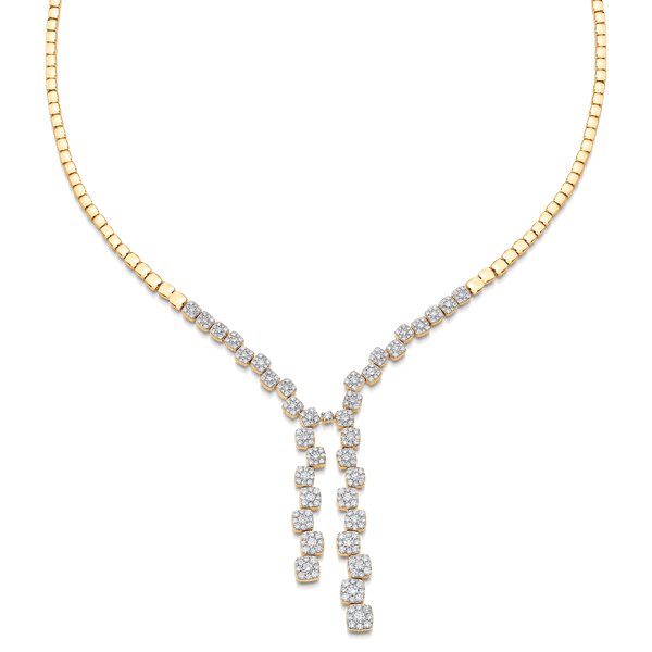 Adira Diamond Cluster Drop Necklace - Sara Weinstock Fine Jewelry