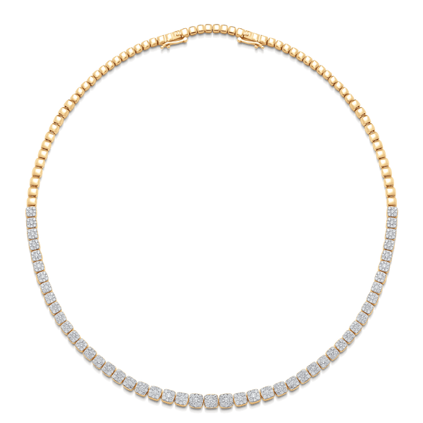 Adira Cushion Cluster Choker | Shop 18K Gold and Diamond Jewelry Choker Necklaces | Sara Weinstock Fine Jewelry Rose Gold