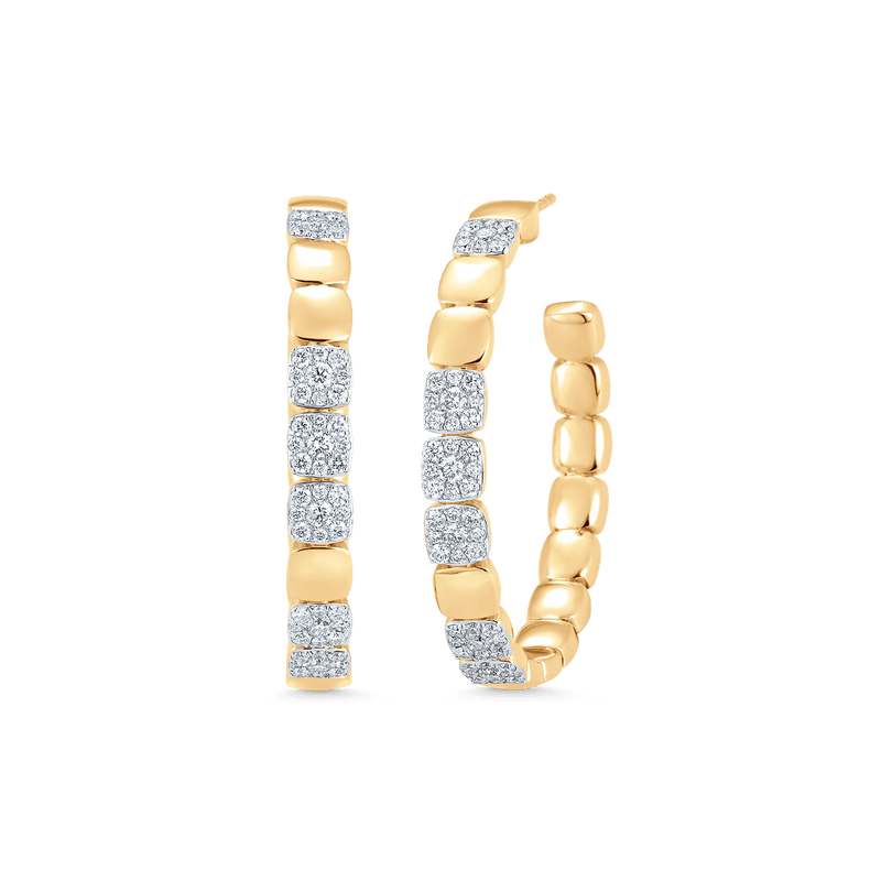 Adira Illusion Cluster Beaded Hoop Huggie - Sara Weinstock Fine Jewelry