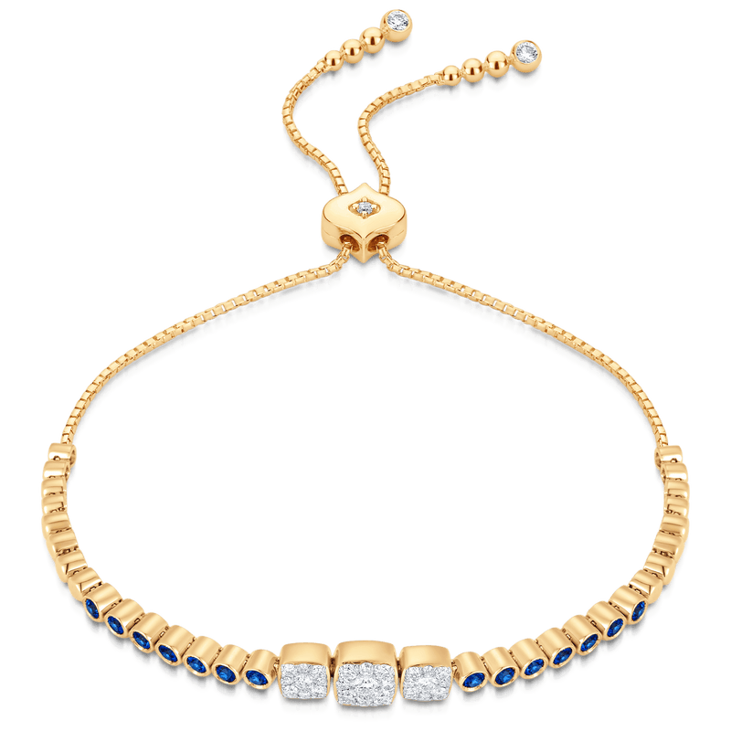 Adira Sapphire & Cushion Cluster Bracelet - Sara Weinstock Fine Jewelry