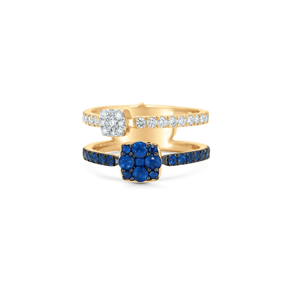 Adira Sapphire Cushion Cluster Stacking Ring - Sara Weinstock Fine Jewelry