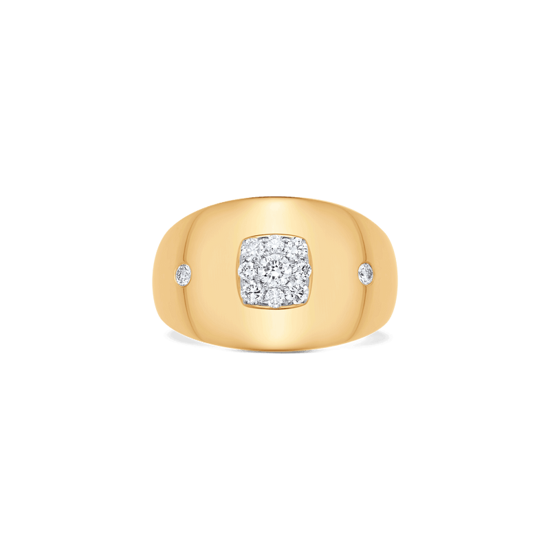 Aurora Illusion Halo Signet Ring - Sara Weinstock Fine Jewelry