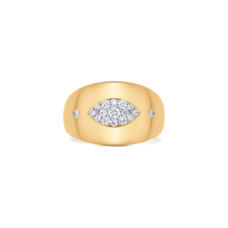 Aurora Illusion Marquise Signet Ring - Sara Weinstock Fine Jewelry