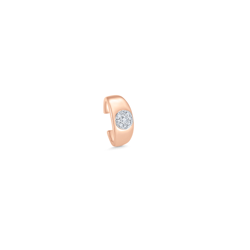 Aurora Yellow Gold White Diamond Round Ear Cuff - Sara Weinstock Fine Jewelry