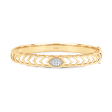 Dentelle Gold and Diamond Cluster Bangle - Sara Weinstock Fine Jewelry