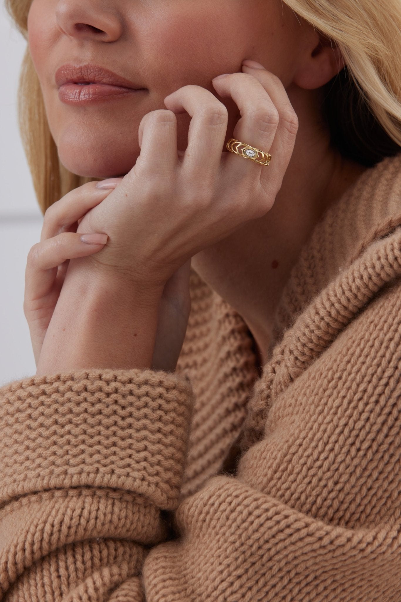 Dentelle Gold and Diamond Cluster Ring - Sara Weinstock Fine Jewelry