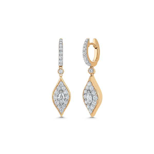 Donna Diamond Drop Pave Huggie Earrings - Sara Weinstock Fine Jewelry