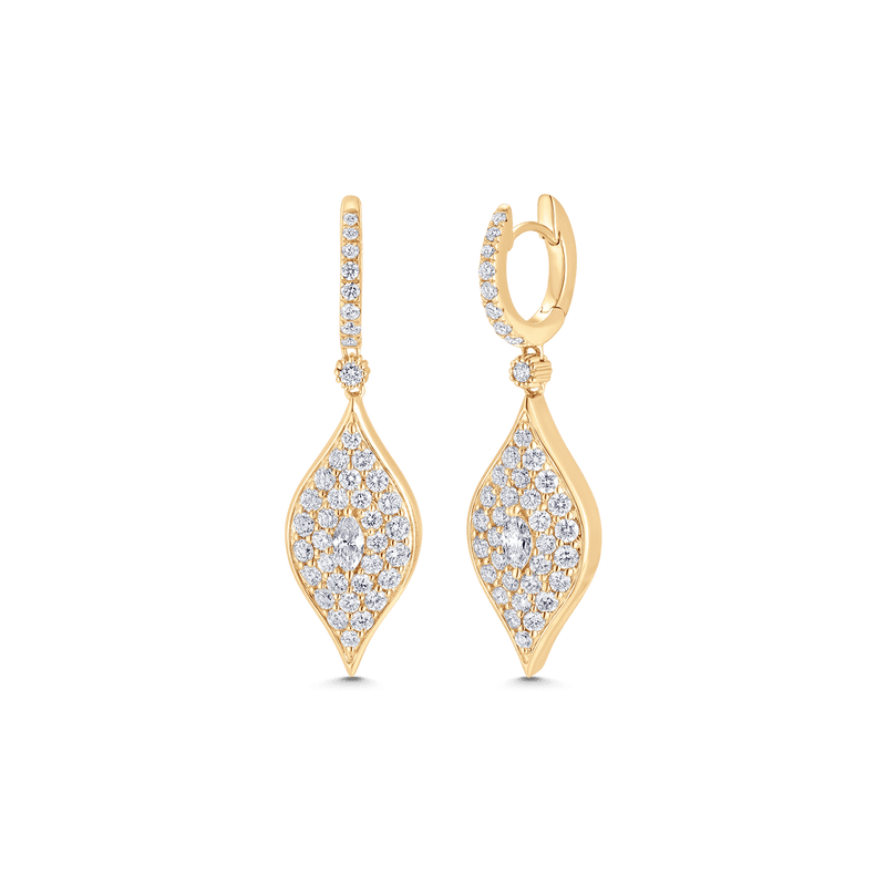 Donna Large Diamond Drop Huggie Earrings - Sara Weinstock Fine Jewelry
