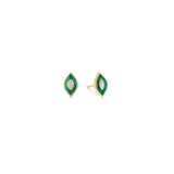 Donna Malachite and Gold Rosecut Diamond Stud Earrings - Sara Weinstock Fine Jewelry