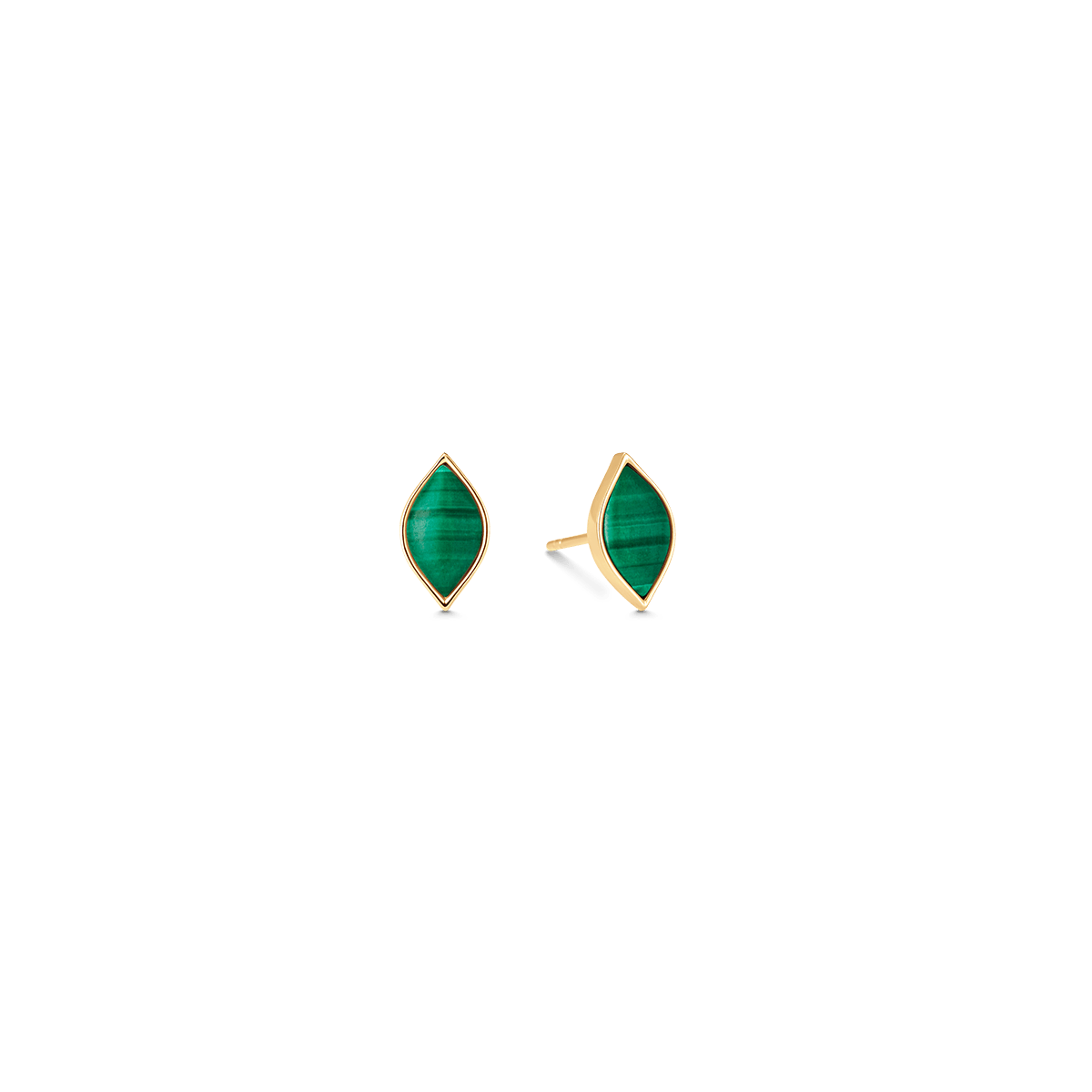 Donna Yellow Gold Malachite Studs - Sara Weinstock Fine Jewelry