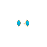 Donna Yellow Gold Turquoise Studs - Sara Weinstock Fine Jewelry