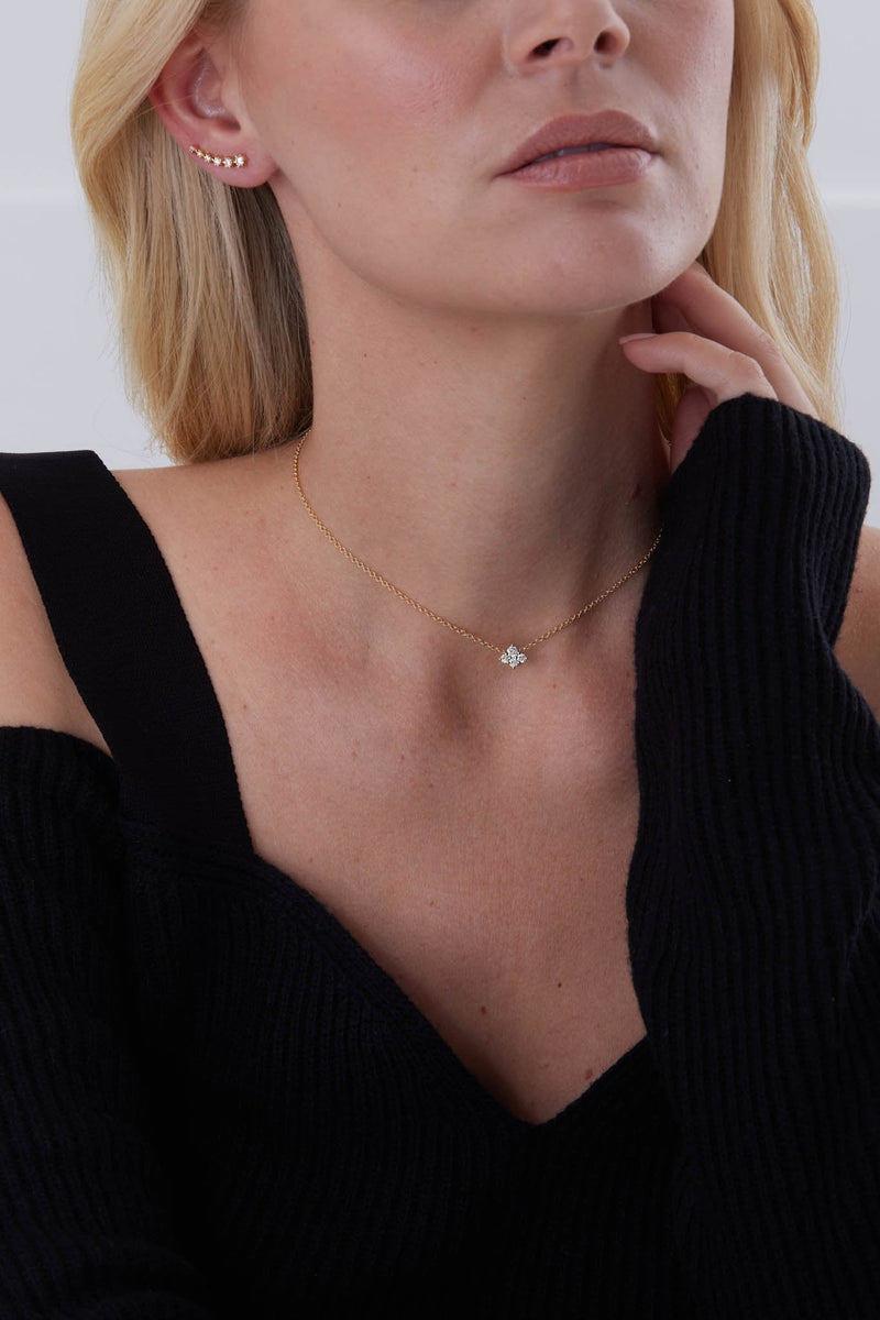 Dujour Diamond Cluster Necklace - Sara Weinstock Fine Jewelry