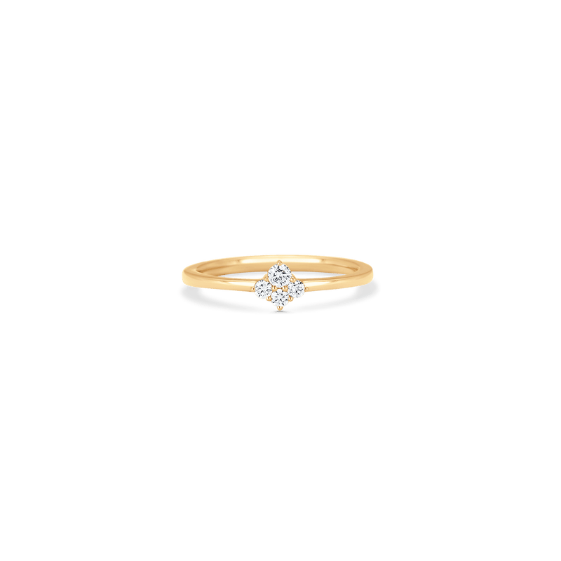 Dujour Yellow Gold White Diamond Single 4 Cluster Ring - Sara Weinstock Fine Jewelry