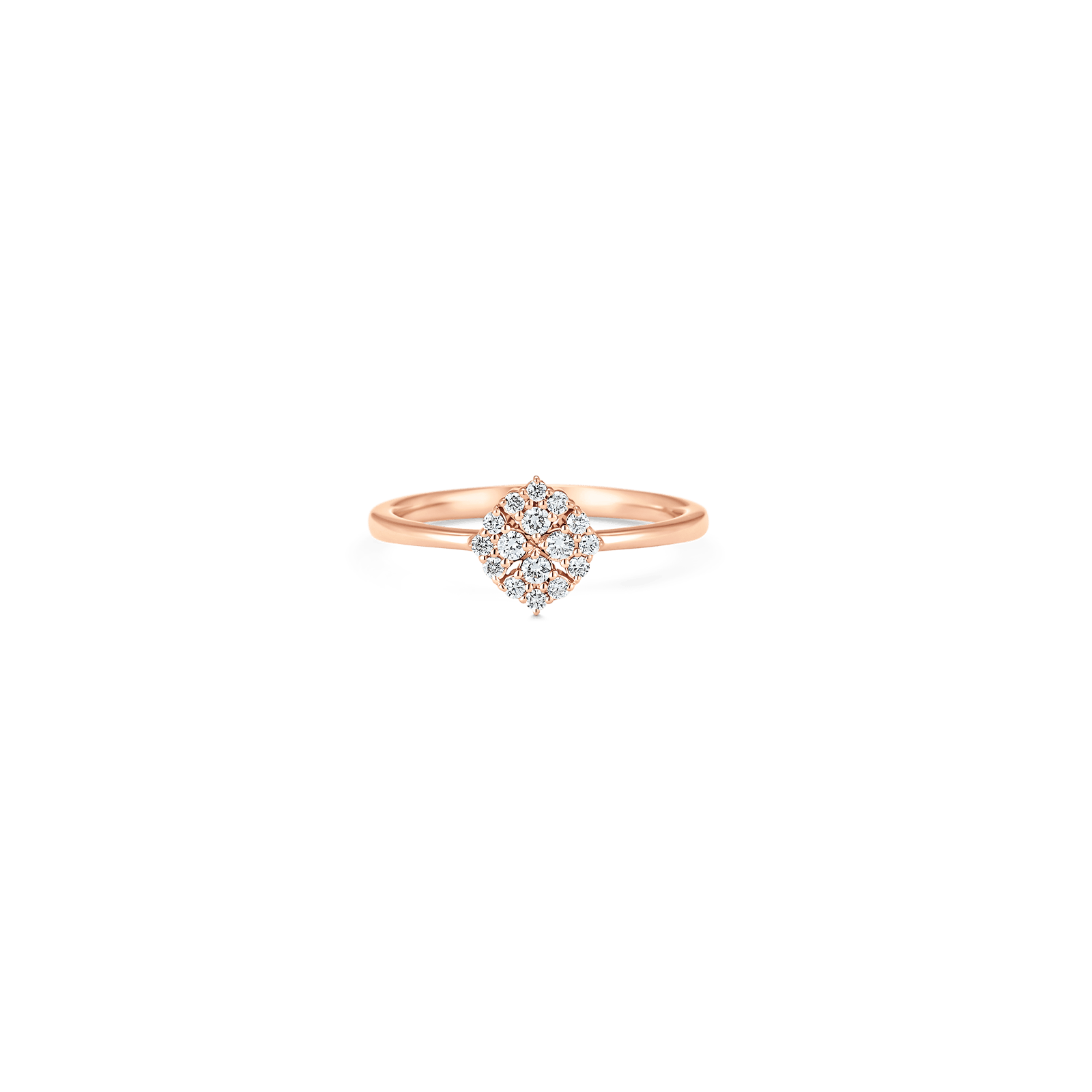 Flora Yellow Gold White Diamond 3 Row Ring - Sara Weinstock Fine Jewelry