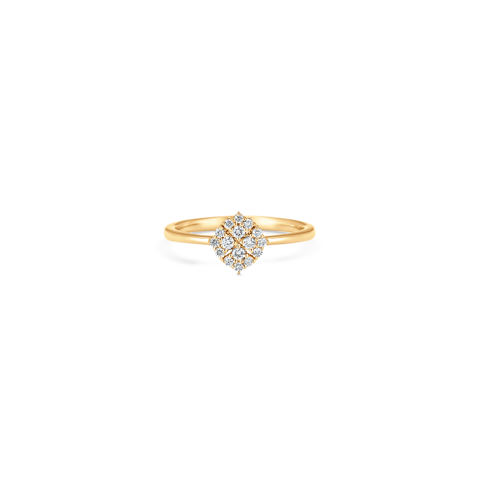 Flora Yellow Gold White Diamond 3 Row Ring - Sara Weinstock Fine Jewelry