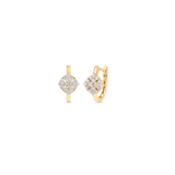 Flora Yellow Gold White Diamond Huggie - Sara Weinstock Fine Jewelry