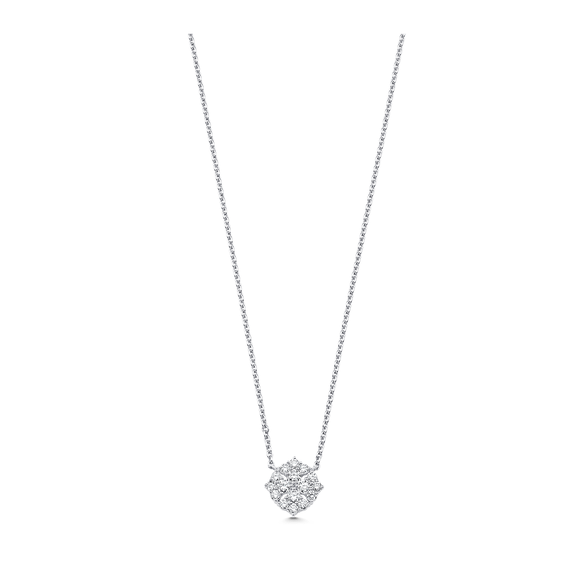 Flora Yellow Gold White Diamond Necklace - Sara Weinstock Fine Jewelry