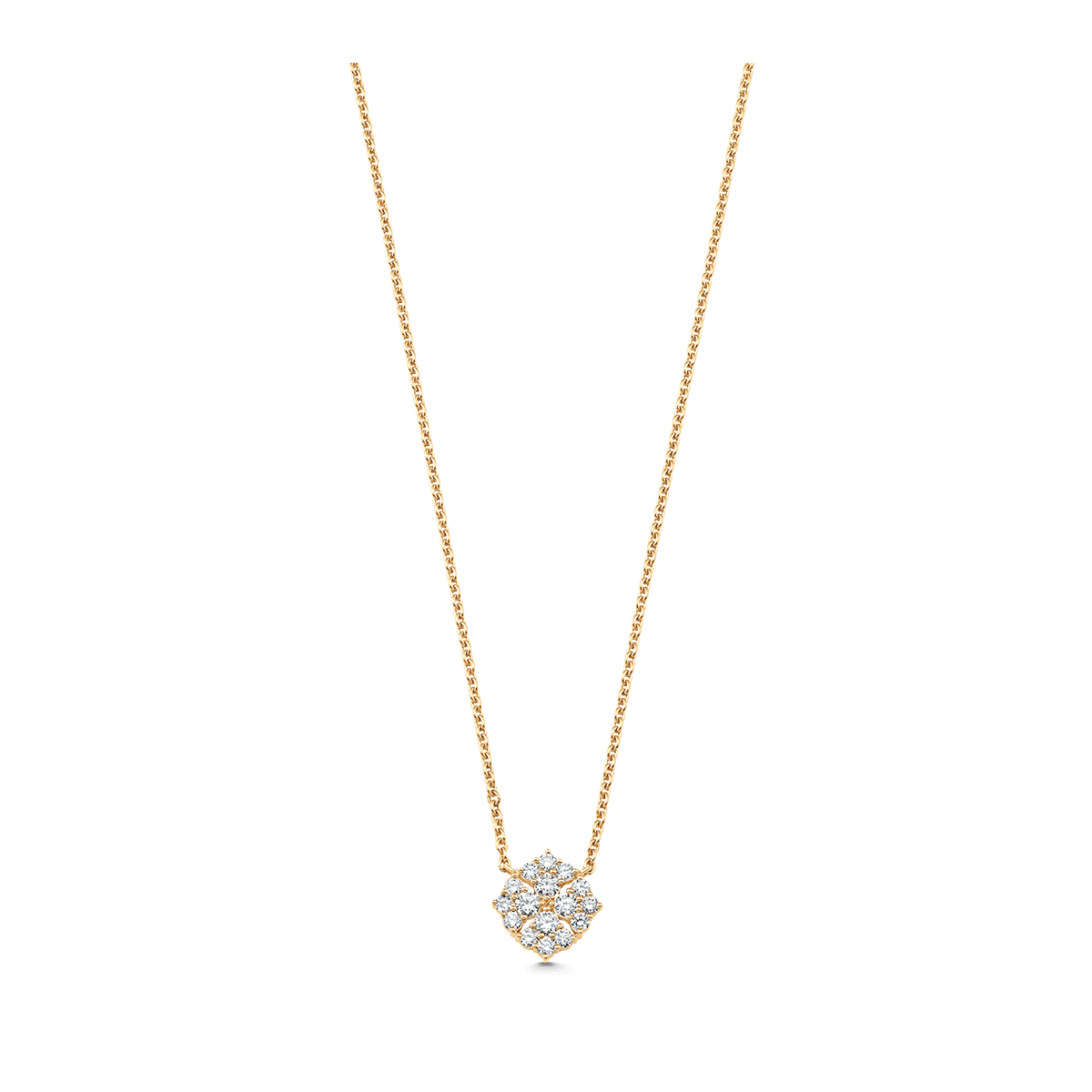 Flora Yellow Gold White Diamond Necklace - Sara Weinstock Fine Jewelry