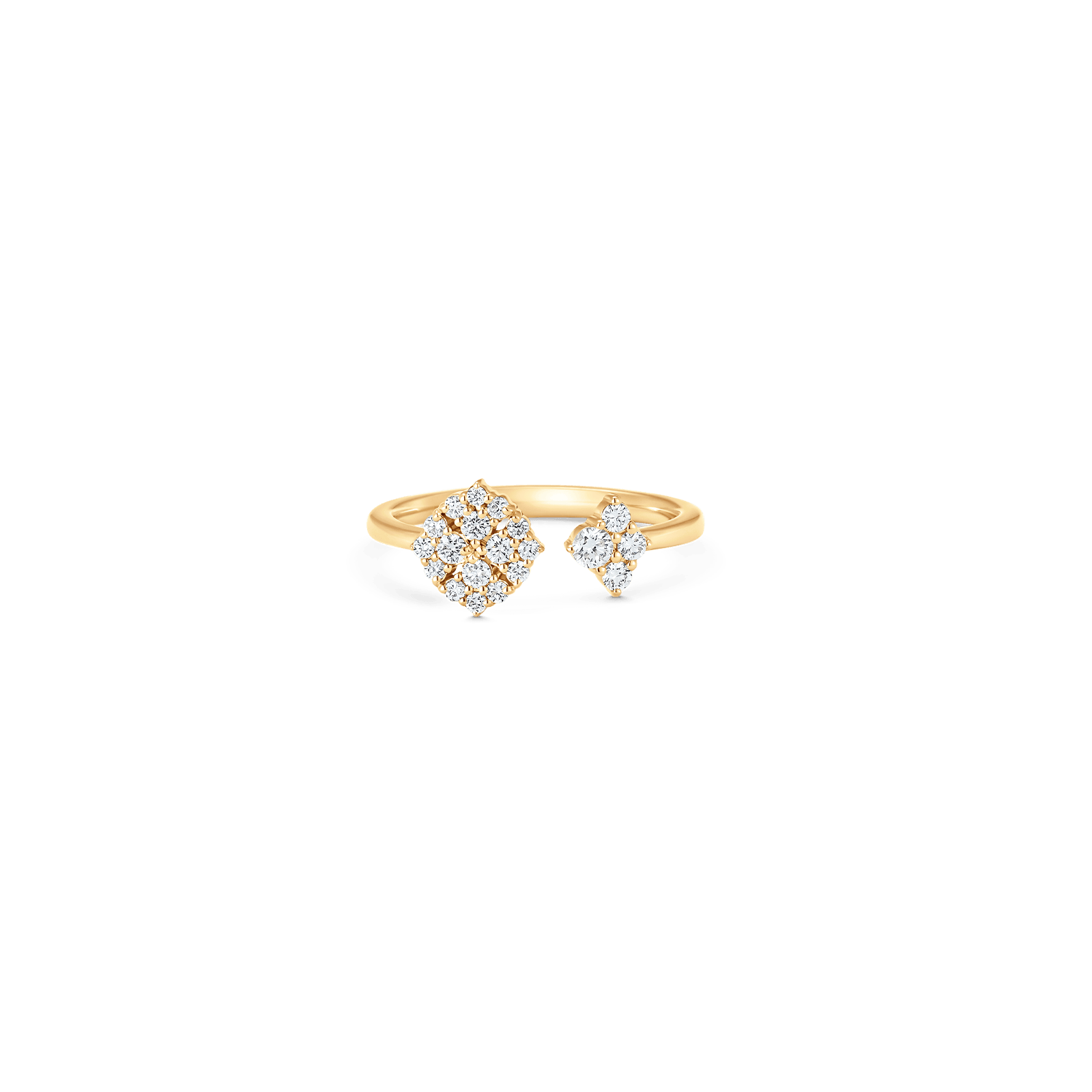 Flora Yellow Gold White Diamond Open Dujour 4 Cluster Ring - Sara Weinstock Fine Jewelry