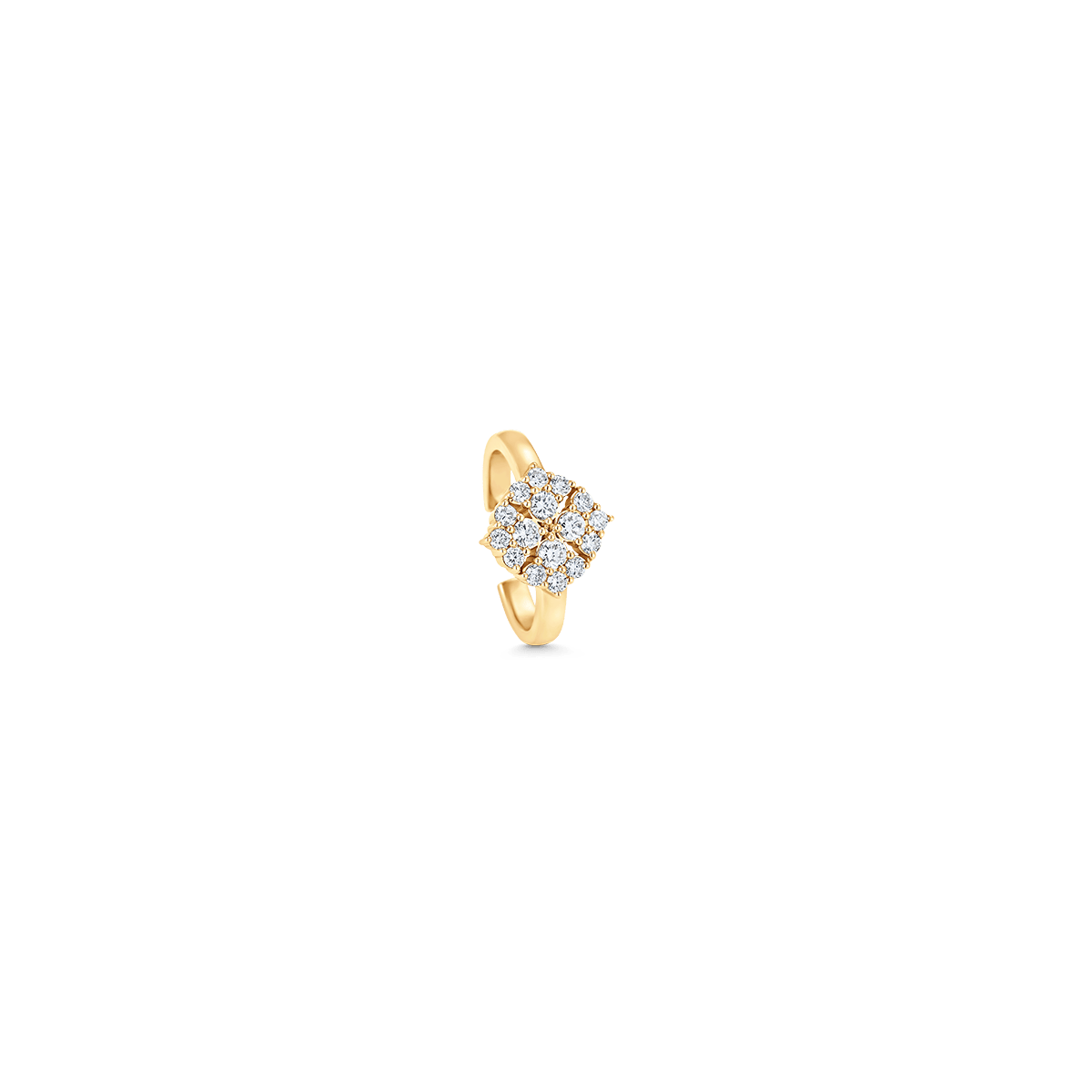 Flora Yellow Gold White Diamond Single Ear Cuff - Sara Weinstock Fine Jewelry