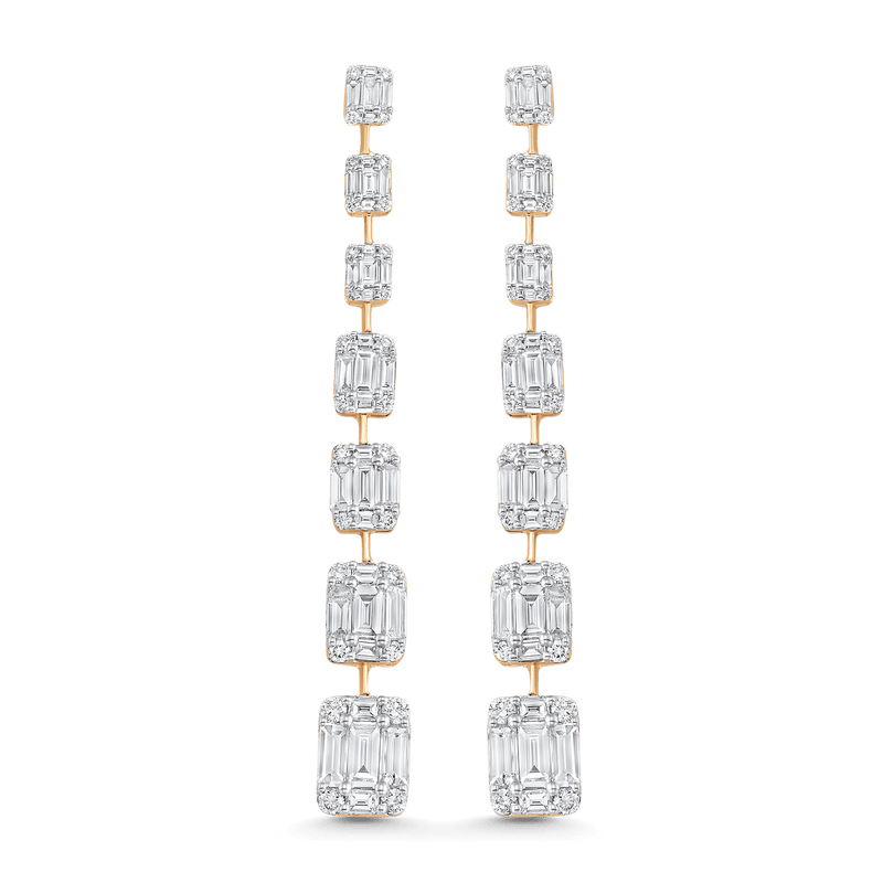 Illusion Diamond Drop Earrings - Sara Weinstock Fine Jewelry