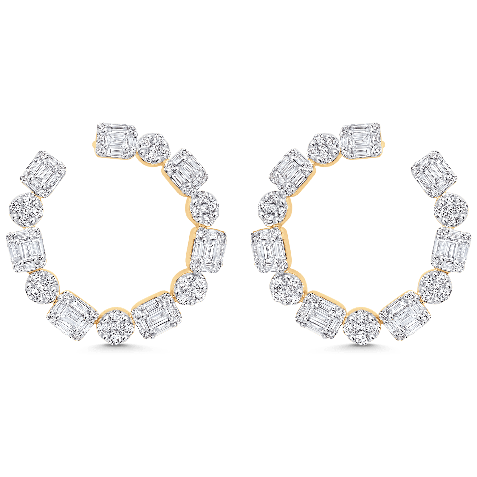 Illusion Diamond Hoop Earrings - Sara Weinstock Fine Jewelry