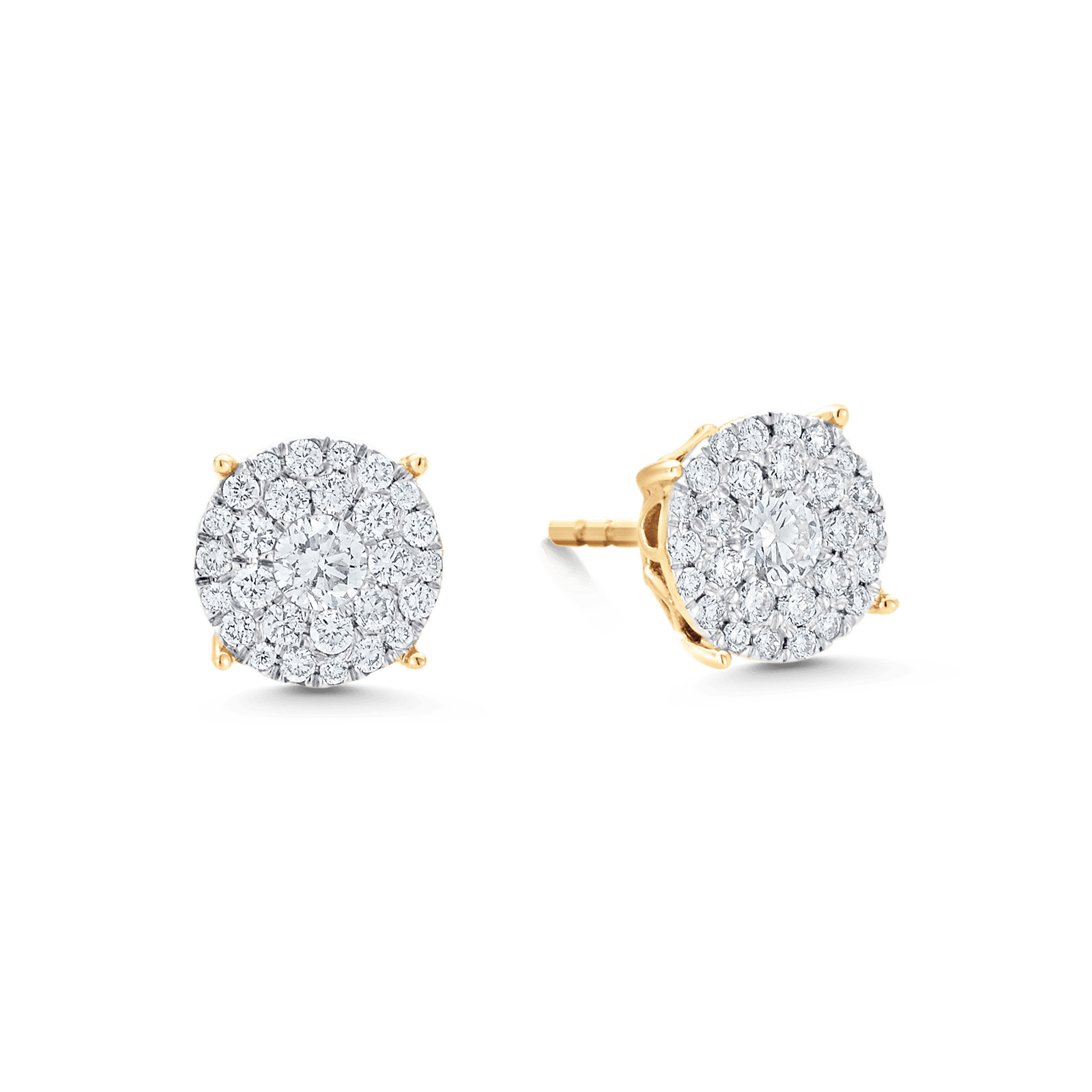 Illusion Diamond Round Cut Stud Earrings - Sara Weinstock Fine Jewelry