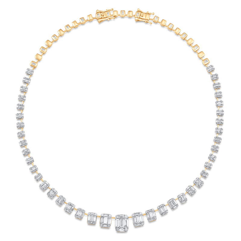 Illusion Emerald Cut Diamond Choker - Sara Weinstock Fine Jewelry