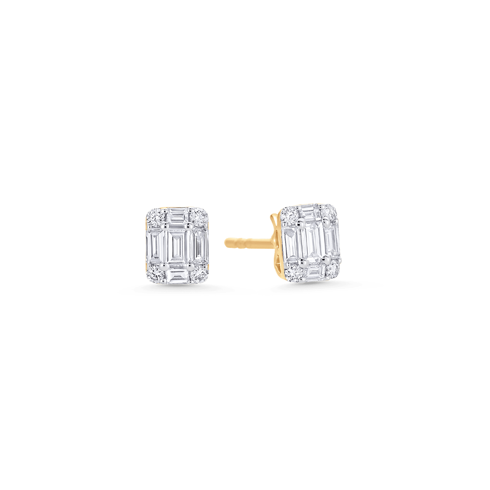 Illusion Emerald Cut Stud Earrings - Sara Weinstock Fine Jewelry