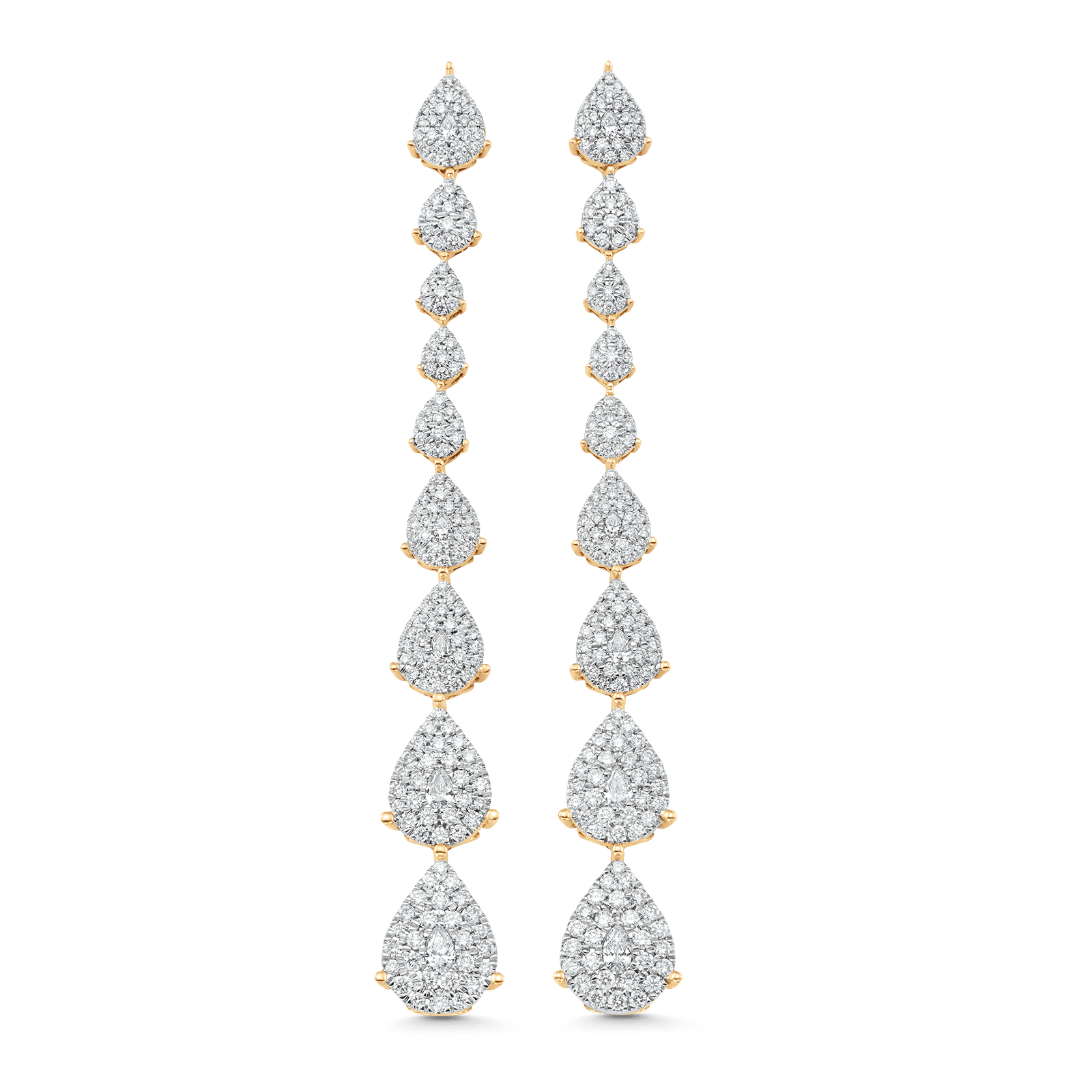 Illusion Pear Diamond Cluster Drop Earrings - Sara Weinstock Fine Jewelry