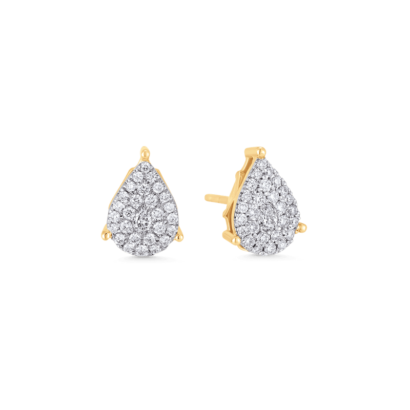 Illusion Pear Diamond Cluster Studs - Sara Weinstock Fine Jewelry